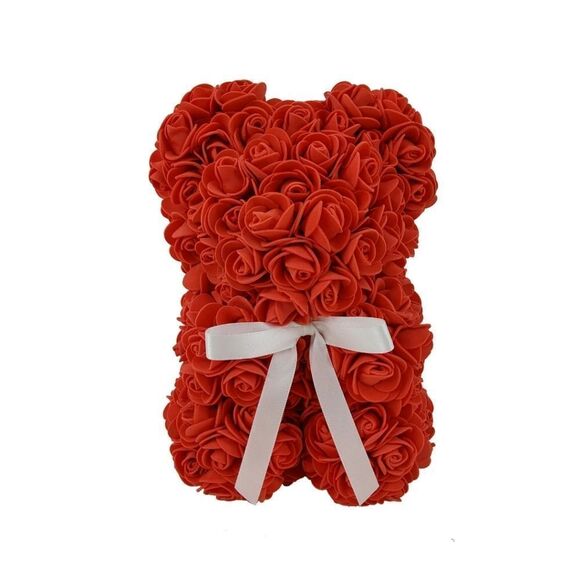 Way to Celebrate Birthday, Valentine's, 9.25in Artificial Rose Bear, Red - Picture 1 of 8